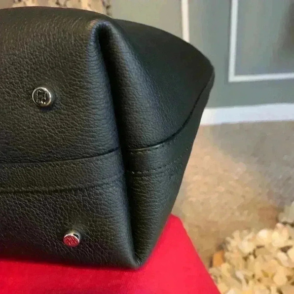 CAROLINA HERRERA RED LEATHER SHOPPER TOTE HANDBAG - Picture 7 of 16